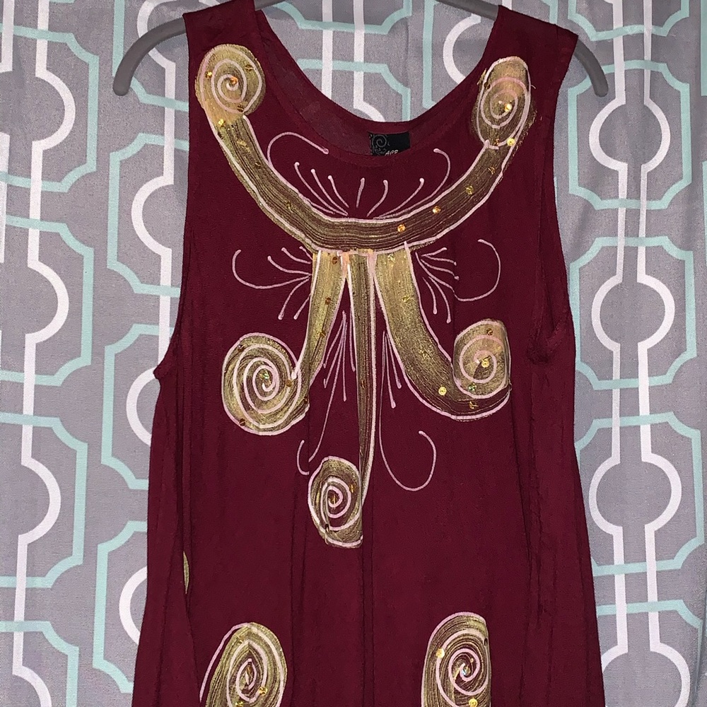 🔴 Hand painted Indian dress